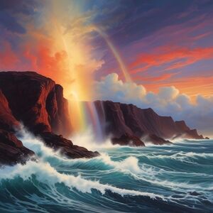 Vibrant Coastal Sunset Art Print